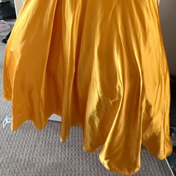 Mac Duggal BOW SWEETHEART STRAPLESS A LINE GOWN size 16 Marigold (67995) Dress - Picture 7 of 12